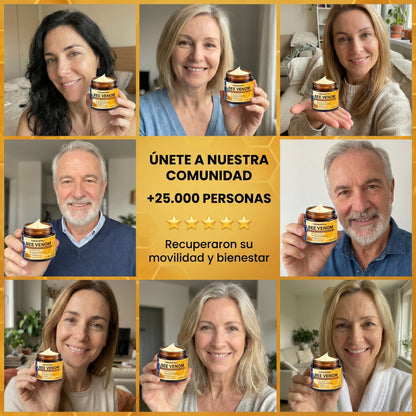 Clientes de la comunidad ColmenaVital satisfechos con el bálsamo de veneno de abeja